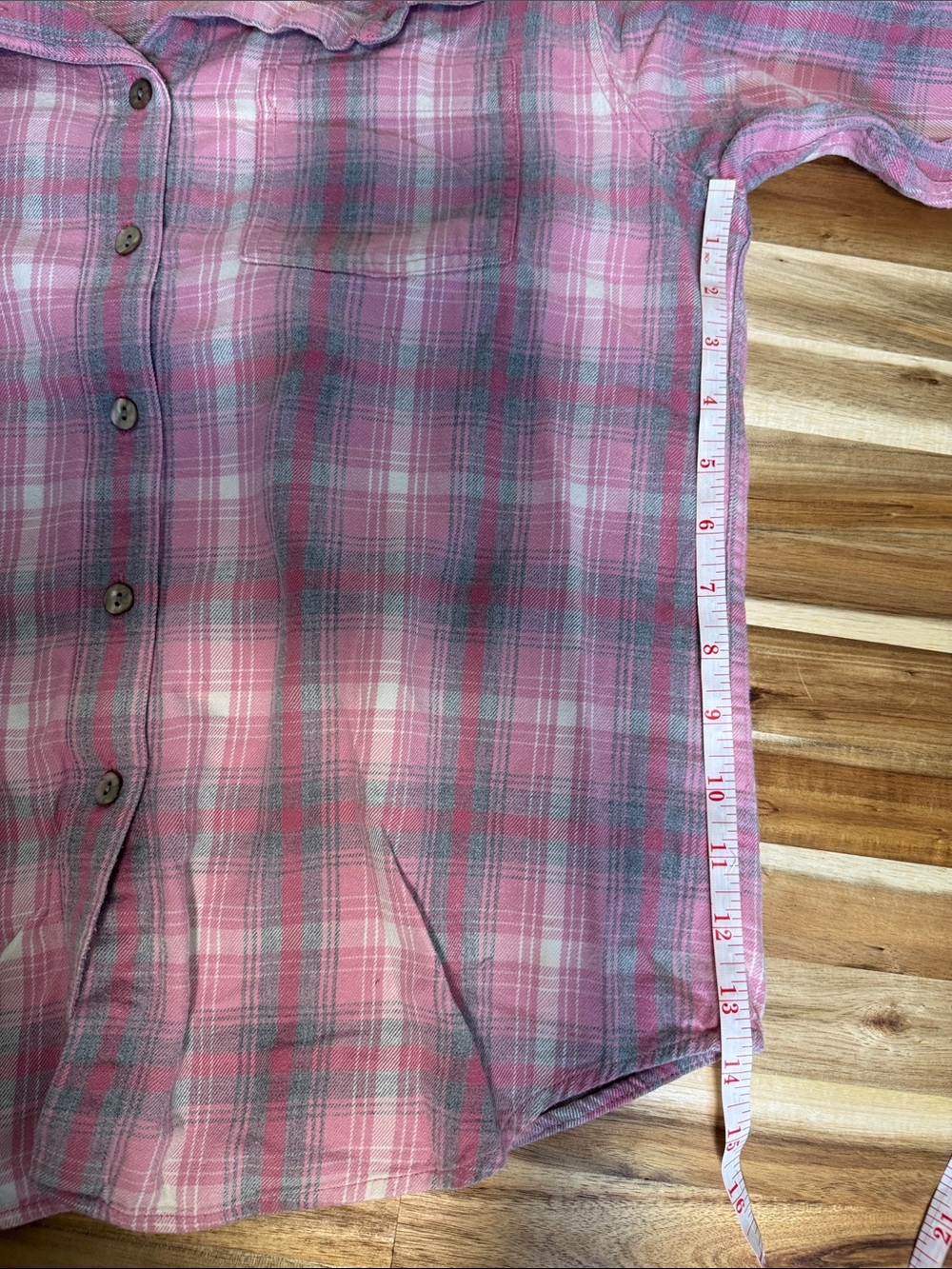 LL Bean Womens Scotch Plaid Flannel Shirt Size Small Pink Grey 0WJ26 - Picture 8 of 8